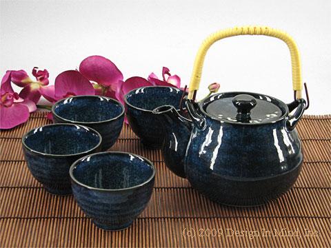 Blue Plum Japanese teapot