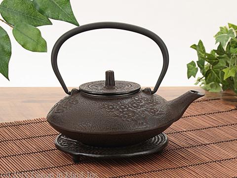 Cast Iron Teapot - Bamboo & Trivet
